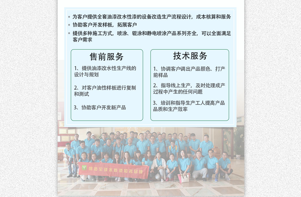 雀尚水性塑膠漆技術(shù)服務(wù)支持